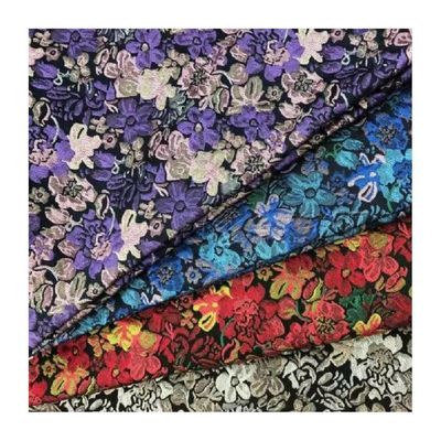 Ετοιμασμένο χρώμα Luxury Brocade Fabric 260gm Jacquard Metallic 100% Polyester