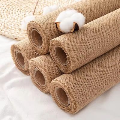 Μέσο βάρος 60 ιντσών Custom βαμμένο ύφασμα Burlap χρωματισμένο 100% Jute υφασμάτινο ρόλο για άνεση